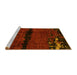 Sideview of Machine Washable Abstract Yellow Modern Rug, wshabs3318yw