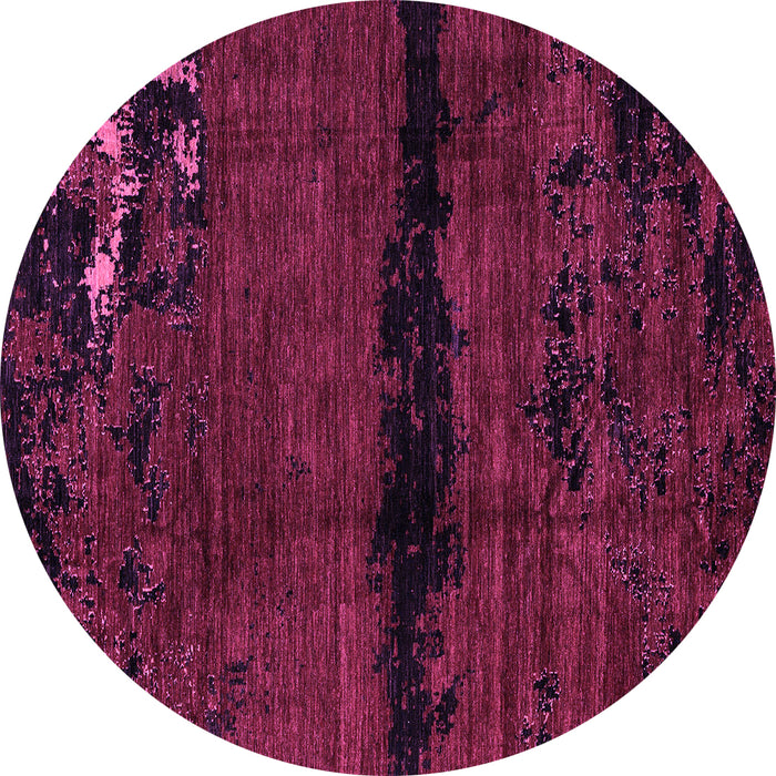 Round Machine Washable Abstract Purple Modern Area Rugs, wshabs3318pur