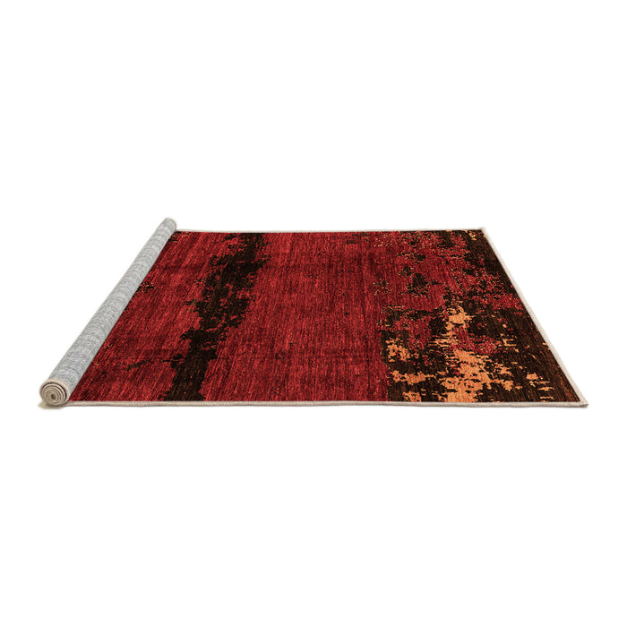 Sideview of Machine Washable Abstract Orange Modern Area Rugs, wshabs3318org
