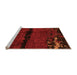 Sideview of Machine Washable Abstract Orange Modern Area Rugs, wshabs3318org