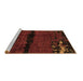 Sideview of Machine Washable Abstract Brown Modern Rug, wshabs3318brn