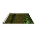 Sideview of Machine Washable Abstract Green Modern Area Rugs, wshabs3318grn