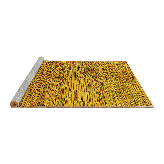 Sideview of Machine Washable Abstract Yellow Modern Rug, wshabs3319yw