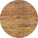 Round Abstract Orange Modern Rug, abs3319