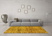 Machine Washable Abstract Yellow Modern Rug in a Living Room, wshabs3319yw