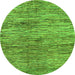 Round Abstract Green Modern Rug, abs3319grn