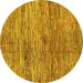 Round Abstract Yellow Modern Rug, abs3319yw