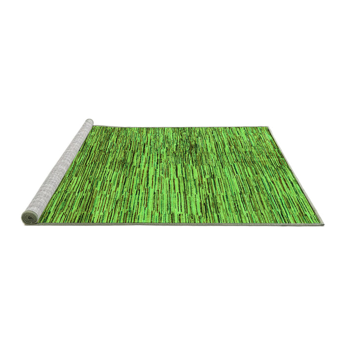 Sideview of Machine Washable Abstract Green Modern Area Rugs, wshabs3319grn