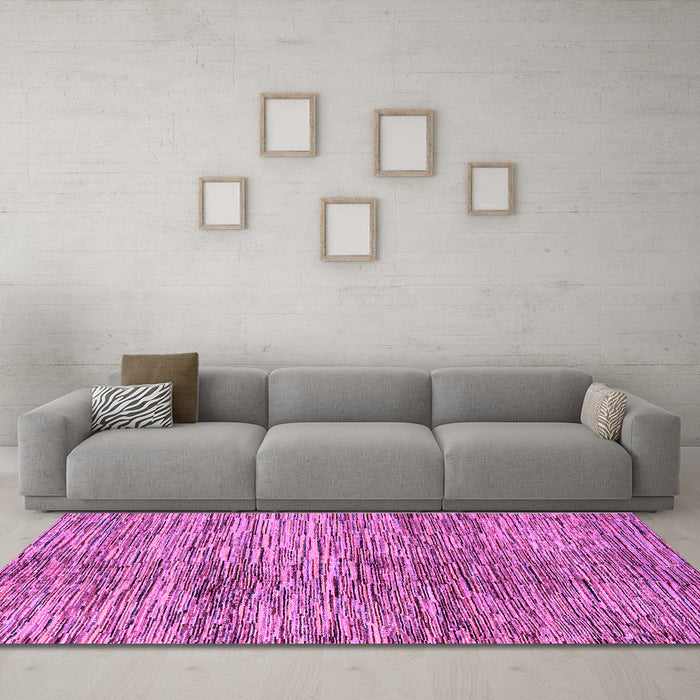 Machine Washable Abstract Purple Modern Area Rugs in a Living Room, wshabs3319pur