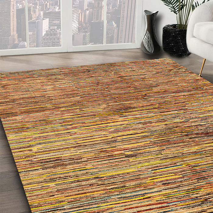 Abstract Orange Modern Rug in Family Room, abs3319