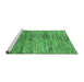 Sideview of Machine Washable Abstract Emerald Green Modern Area Rugs, wshabs3319emgrn