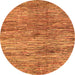 Round Abstract Orange Modern Rug, abs3319org