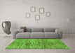 Machine Washable Abstract Green Modern Area Rugs in a Living Room,, wshabs3319grn