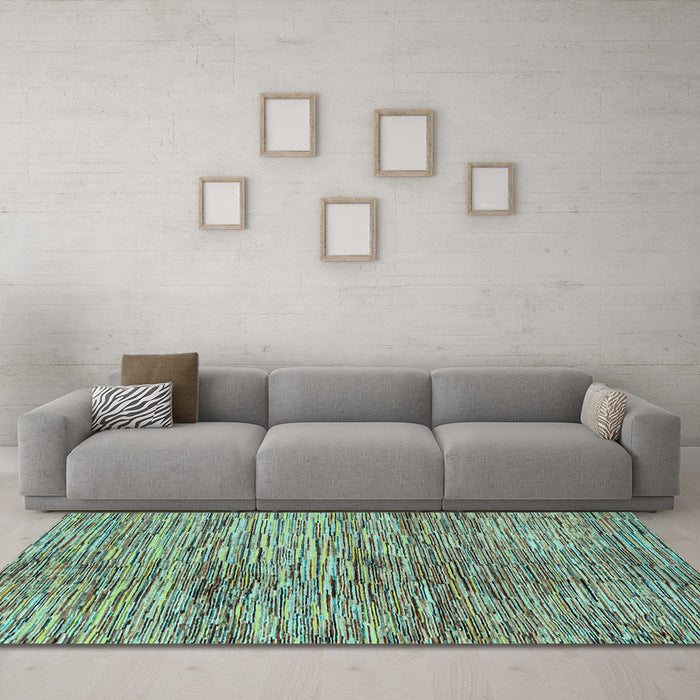 Machine Washable Abstract Light Blue Modern Rug in a Living Room, wshabs3319lblu