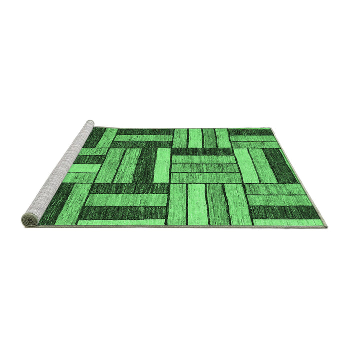 Sideview of Machine Washable Abstract Emerald Green Modern Area Rugs, wshabs331emgrn