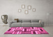 Machine Washable Abstract Pink Modern Rug in a Living Room, wshabs331pnk