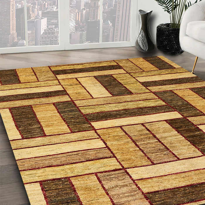 Machine Washable Abstract Orange Rug in a Family Room, wshabs331
