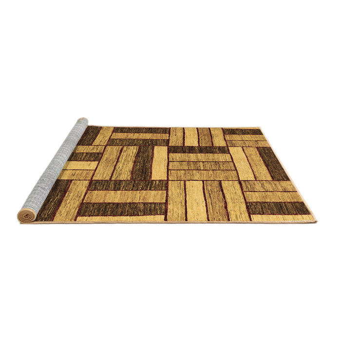 Sideview of Machine Washable Abstract Brown Modern Rug, wshabs331brn