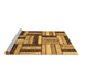 Sideview of Machine Washable Abstract Brown Modern Rug, wshabs331brn