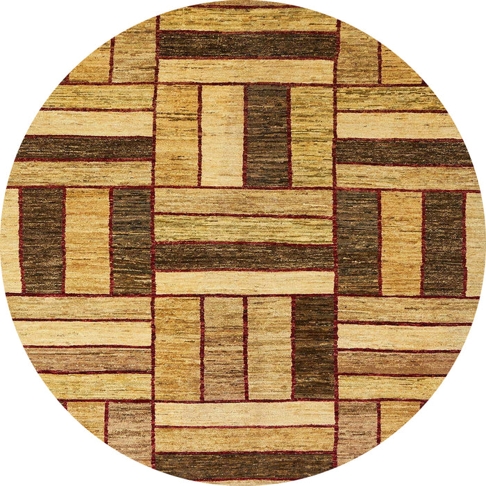 Round Machine Washable Abstract Orange Rug, wshabs331