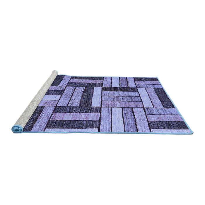 Sideview of Machine Washable Abstract Blue Modern Rug, wshabs331blu