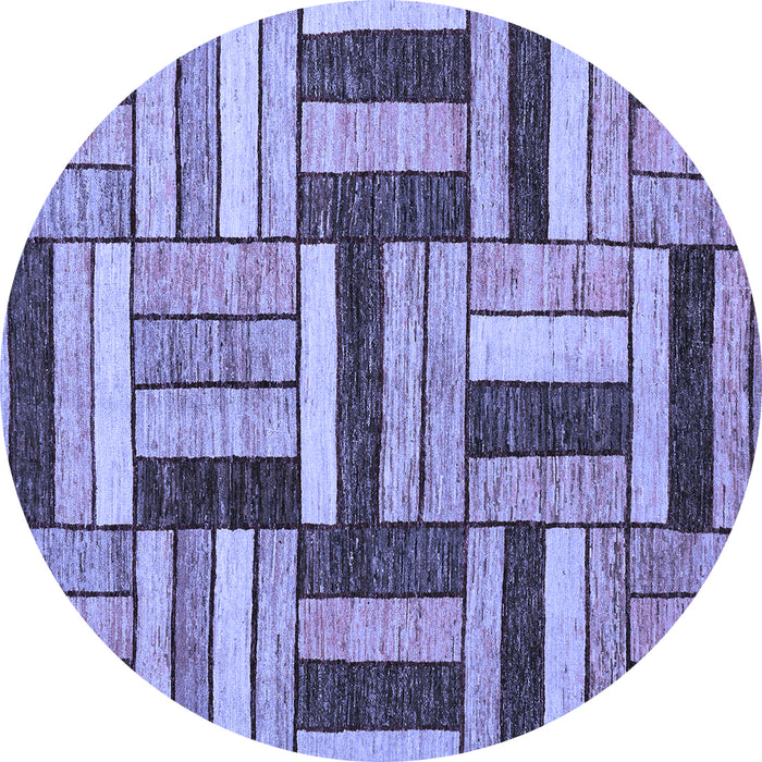 Round Machine Washable Abstract Blue Modern Rug, wshabs331blu