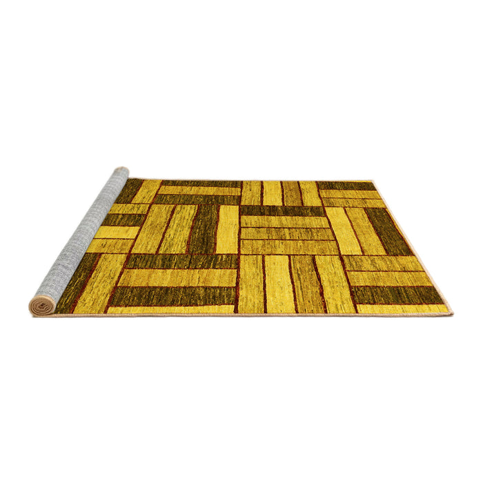 Sideview of Machine Washable Abstract Yellow Modern Rug, wshabs331yw