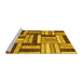 Sideview of Machine Washable Abstract Yellow Modern Rug, wshabs331yw