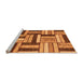 Sideview of Machine Washable Abstract Orange Modern Area Rugs, wshabs331org