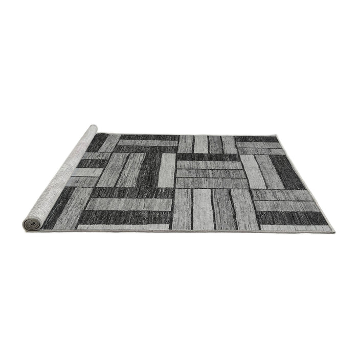 Sideview of Machine Washable Abstract Gray Modern Rug, wshabs331gry