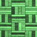 Square Machine Washable Abstract Emerald Green Modern Area Rugs, wshabs331emgrn