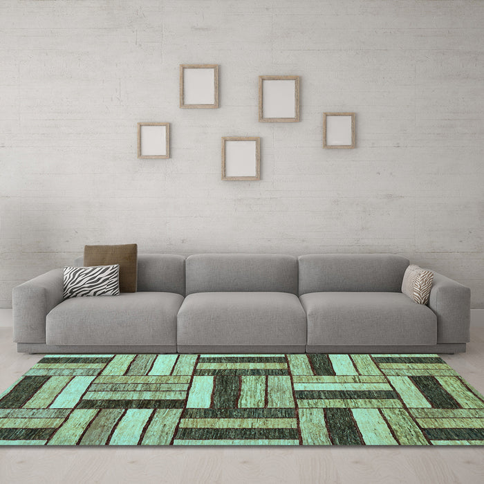 Machine Washable Abstract Light Blue Modern Rug in a Living Room, wshabs331lblu
