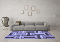 Machine Washable Abstract Blue Modern Rug, wshabs331blu