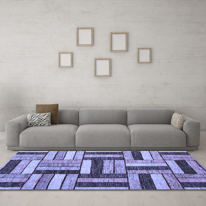 Machine Washable Abstract Blue Modern Rug in a Living Room, wshabs331blu