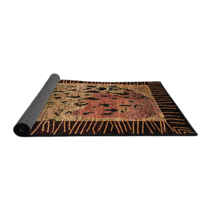 Sideview of Abstract Red Animal Rug, abs3320