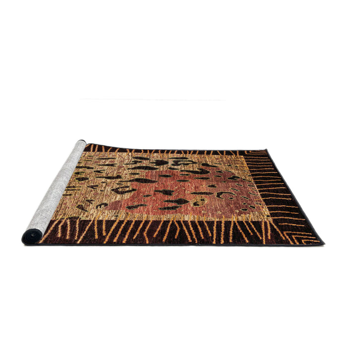 Sideview of Machine Washable Abstract Night Red Rug, wshabs3320