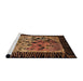 Sideview of Machine Washable Abstract Night Red Rug, wshabs3320