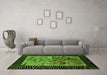 Machine Washable Animal Green Modern Area Rugs in a Living Room,, wshabs3320grn