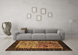 Machine Washable Animal Brown Modern Rug in a Living Room,, wshabs3320brn