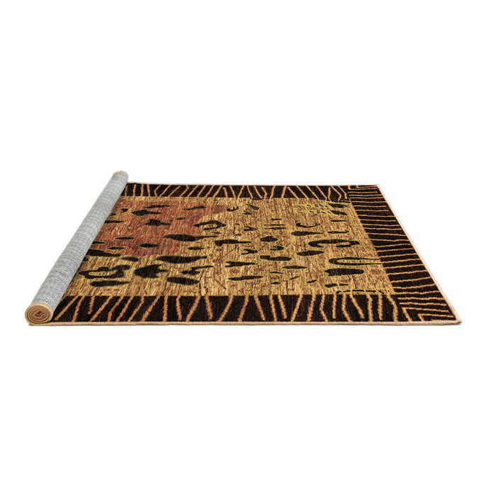 Sideview of Machine Washable Animal Brown Modern Rug, wshabs3320brn
