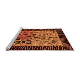 Sideview of Machine Washable Animal Orange Modern Area Rugs, wshabs3320org