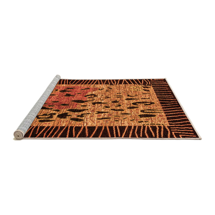 Sideview of Machine Washable Animal Orange Modern Area Rugs, wshabs3320org