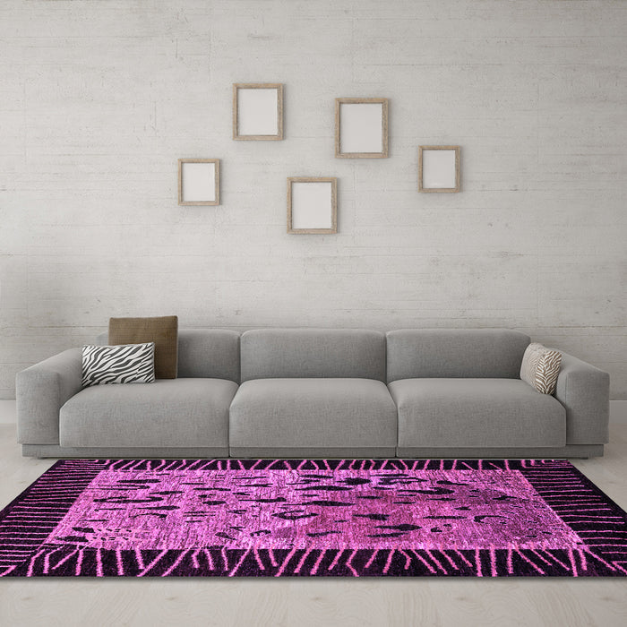 Machine Washable Animal Purple Modern Area Rugs in a Living Room, wshabs3320pur