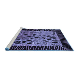 Sideview of Machine Washable Animal Blue Modern Rug, wshabs3320blu
