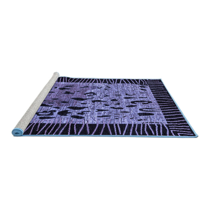 Sideview of Machine Washable Animal Blue Modern Rug, wshabs3320blu