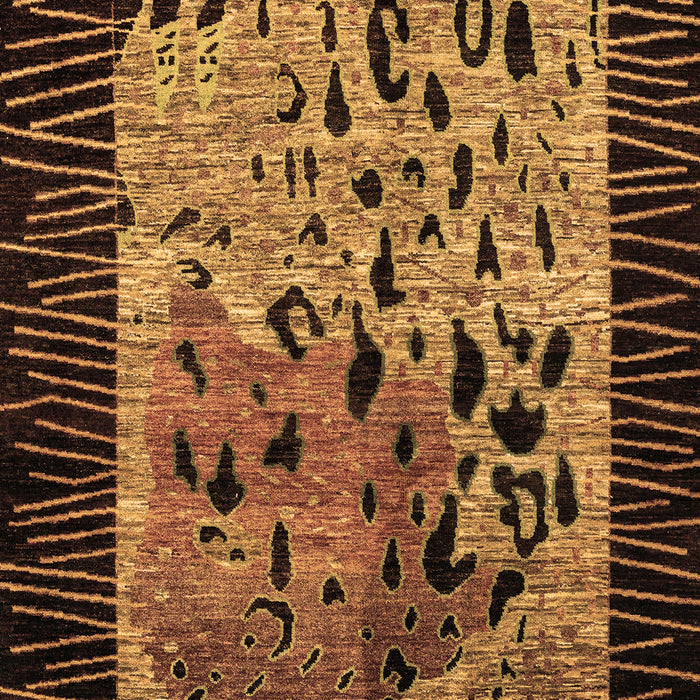 Machine Washable Animal Brown Modern Rug, wshabs3320brn