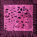 Square Machine Washable Animal Pink Modern Rug, wshabs3320pnk