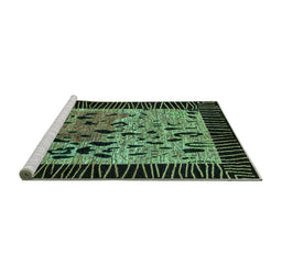Sideview of Machine Washable Animal Turquoise Modern Area Rugs, wshabs3320turq