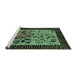 Sideview of Machine Washable Animal Turquoise Modern Area Rugs, wshabs3320turq