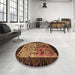 Round Abstract Red Animal Rug in a Office, abs3320